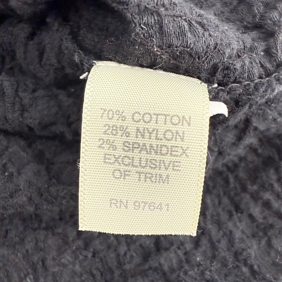 J Jill Top Women Large Black Long Sleeve Snap Button Up Crinkle Lightweight - Picture 7 of 11